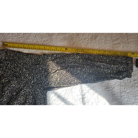 Black & White spots With Square Neck Peasant Blouse Old Navy L Boho Puff Sleeve - Picture 5 of 9